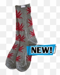 Chill Vibes Grey Red Leaf Socks - For Teen Png,Sock Png