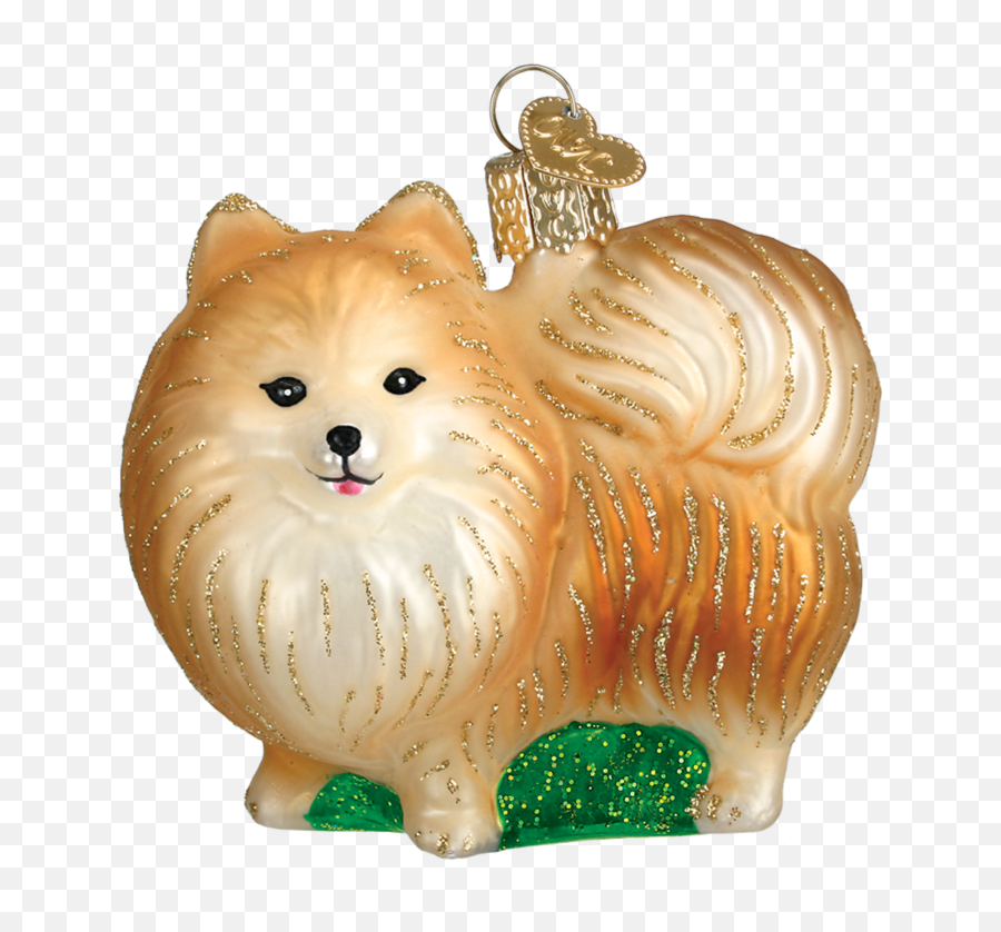 Old World Christmas Pomeranian Blown Glass Ornament - Christmas Ornament Pomeranian Png,Pomeranian Png