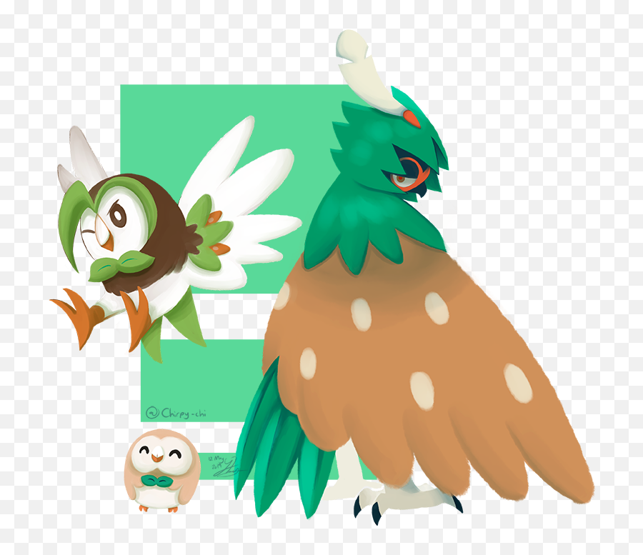 Round Borb Dapper Birb - Decidueye Evolution Line Art Png,Decidueye Png