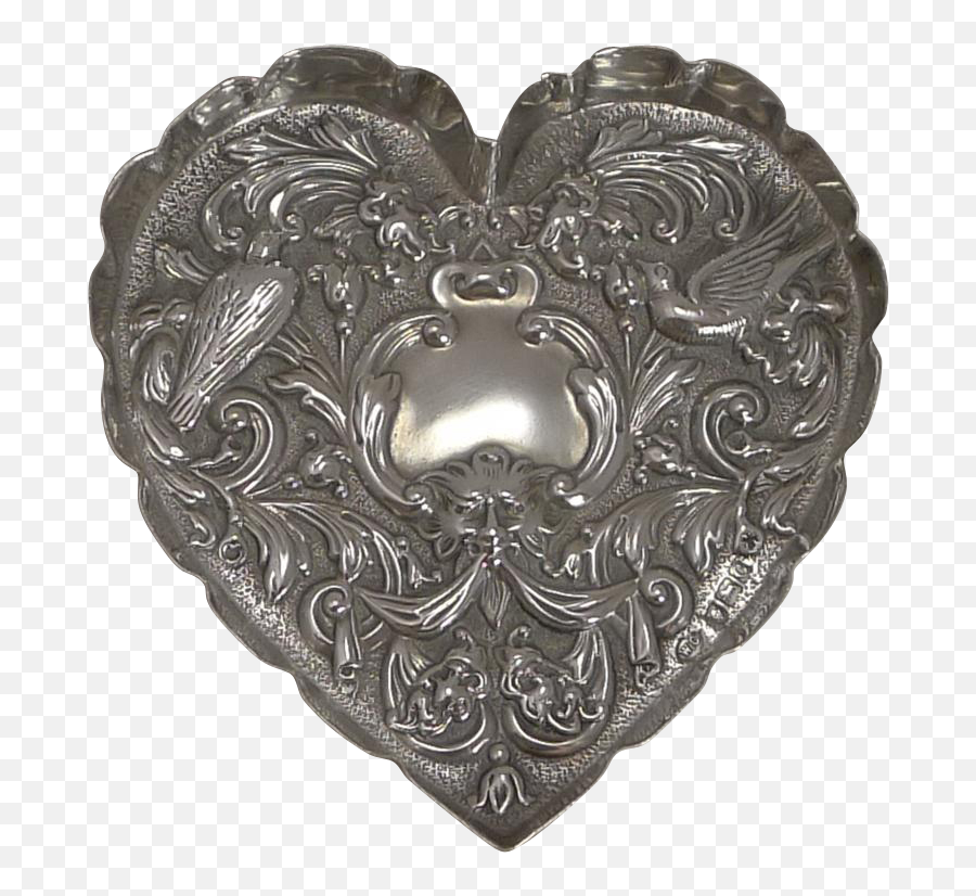 Victorian English Sterling Silver Heart - Solid Png,Silver Heart Png