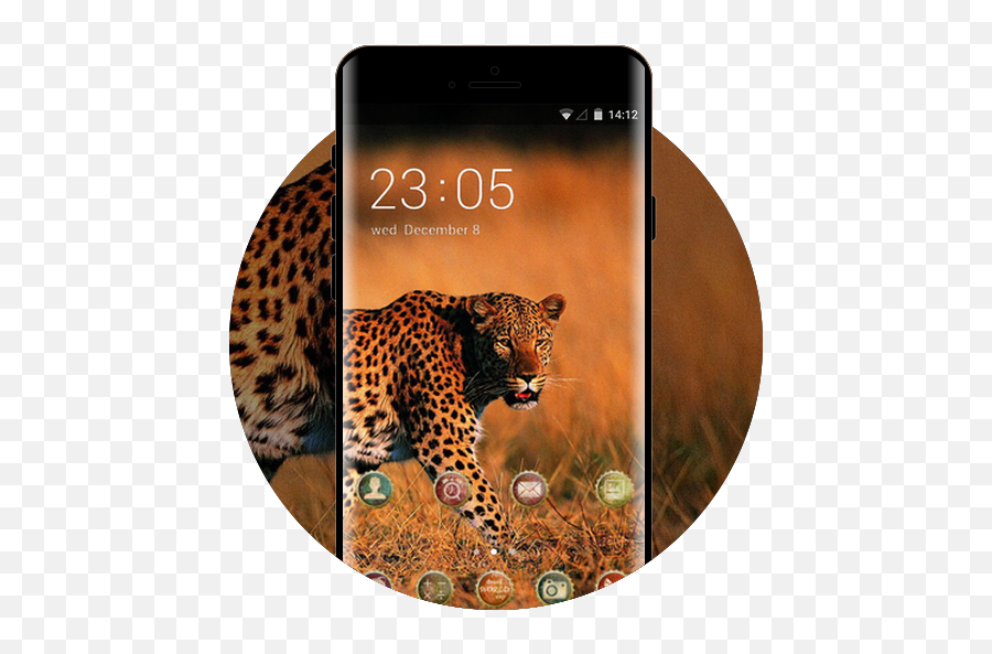 Pet Animal Theme Leopard Walking Grass Wallpaper Free - Smartphone Png,Leopard Icon