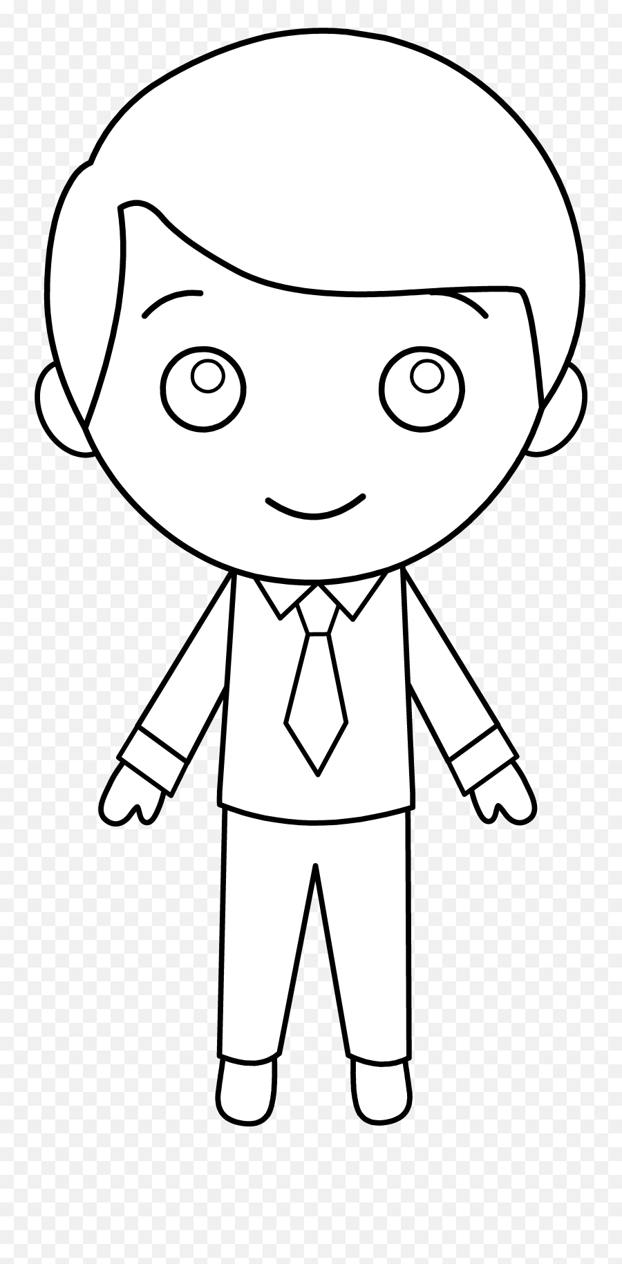 Download Hd Little Guy In Suit Line Art - Black And White Boy Cartoon Black Background Png,Black Guy Png