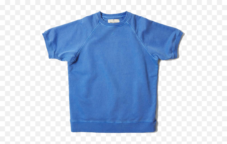 Short Sleeve Crew Neck Sweatshirt Washed Blue - Short Sleeve Png,Belstaff Icon Jacket