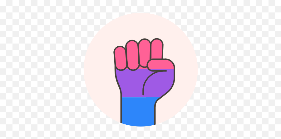 Bisexual Fist Flag Hand Icon - Bisexual Hand Png,Fist Png