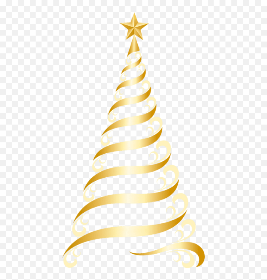 Golden Deco Tree Png Clipart - Gold Christmas Tree Png Clipart,Christmas Tree Vector Png
