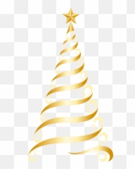 Golden Deco Tree Png Clipart - Christmas