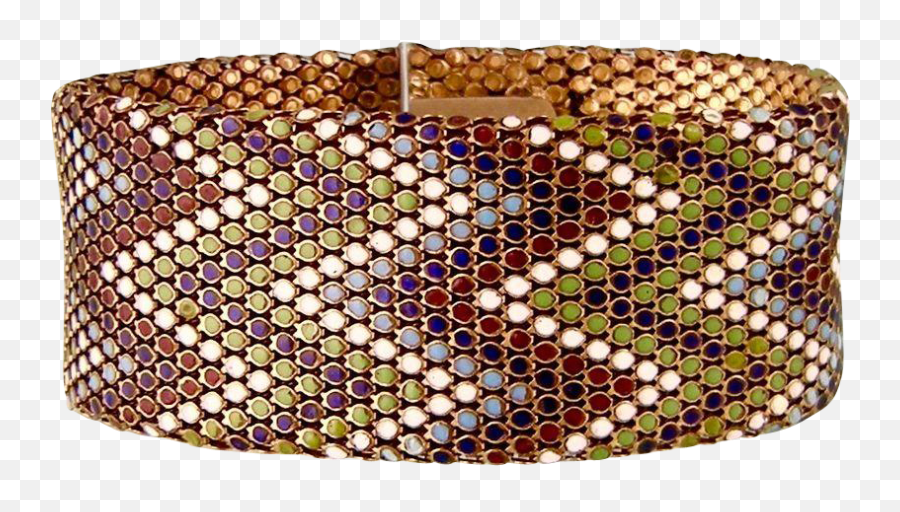 Art Deco Snake Scales Enameled Bracelet Multicolored Drgm - Bangle Png,Snake Scales Png