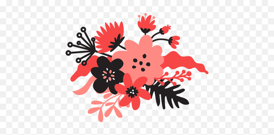 Flower Bouqet Stem Bud Petal Leaf Flat - Transparent Png Illustration,Flower Illustration Png