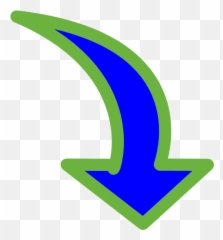 Download Curved Arrow Bright Blue Small - Pointing Clip Art png