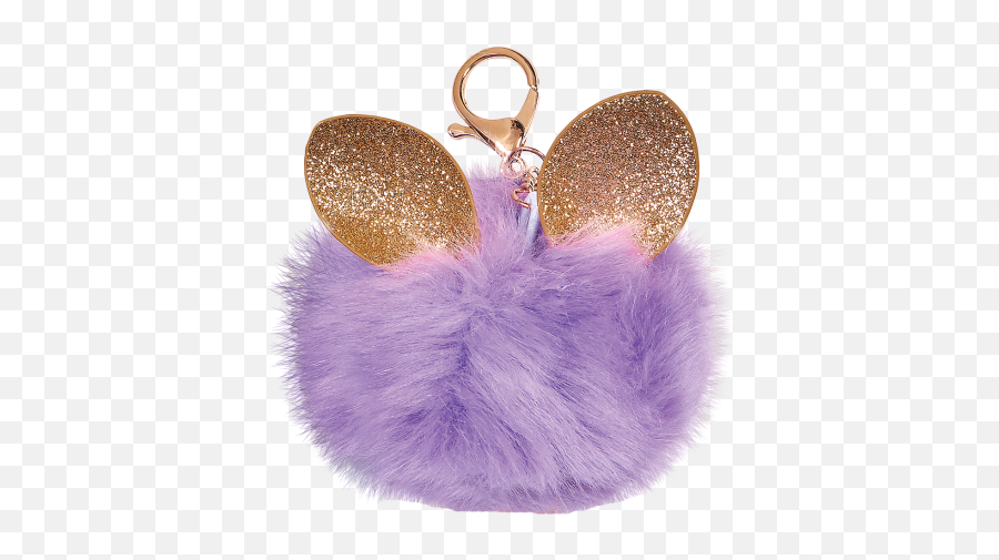 Picture Of Glitter Ears Furry Pom - Keychain Png,Purple Glitter Png