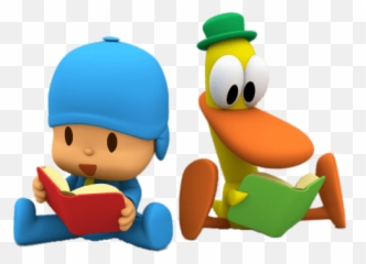 Pocoyo And Pato Reading Transparent Png - Y