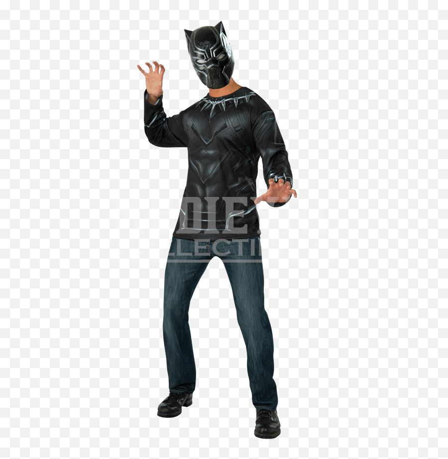 Adult Black Panther Costume Top And - Black Panther Costume Png,Black Panther Mask Png