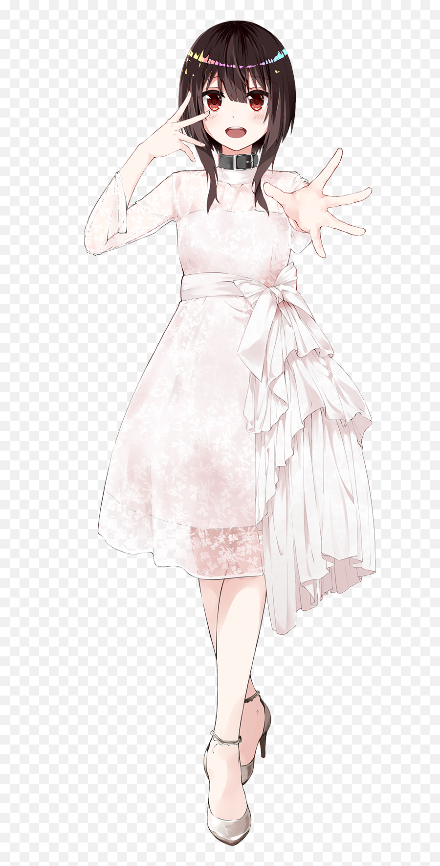 Megumin Wearing A Dress Beautiful White Dresses - Megumin Arts Wedding Dress Png,Megumin Png