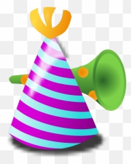 Hat And Horn Svg Vector Clip Art - Clipart Gorro Cumpleaños Png