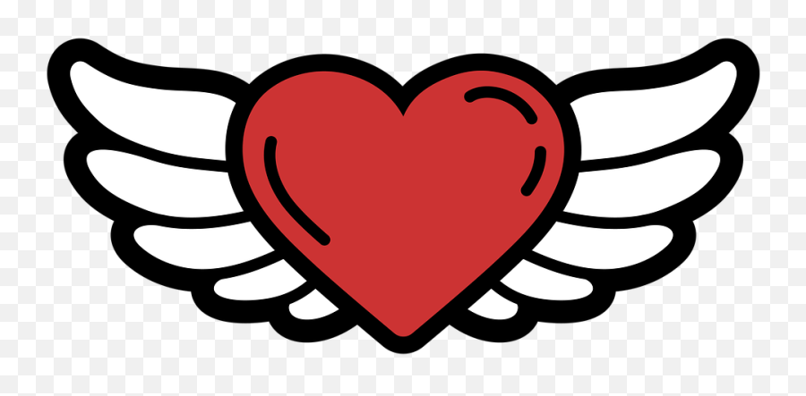 Heart Wings Angel - Free Image On Pixabay Cute Cat Vinyl Decal Png,Heart Drawing Png