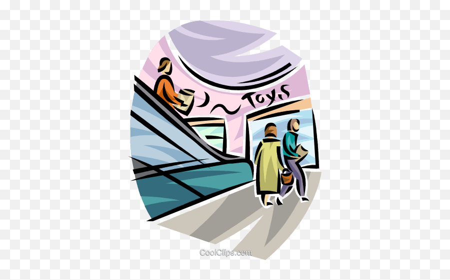 Download People In A Shopping Mall Royalty Free Vector Clip - Shopping Mall Cartoon Transparent Png,People Shopping Png