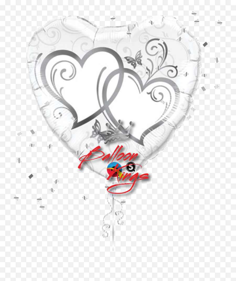 Large Entwined Silver Hearts - Corazon Para Boda Png,Silver Heart Png