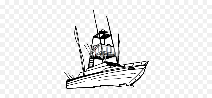 Sport Fishing Boat Silhouette - Sport Fishing Boat Vector Png,Boat Silhouette Png