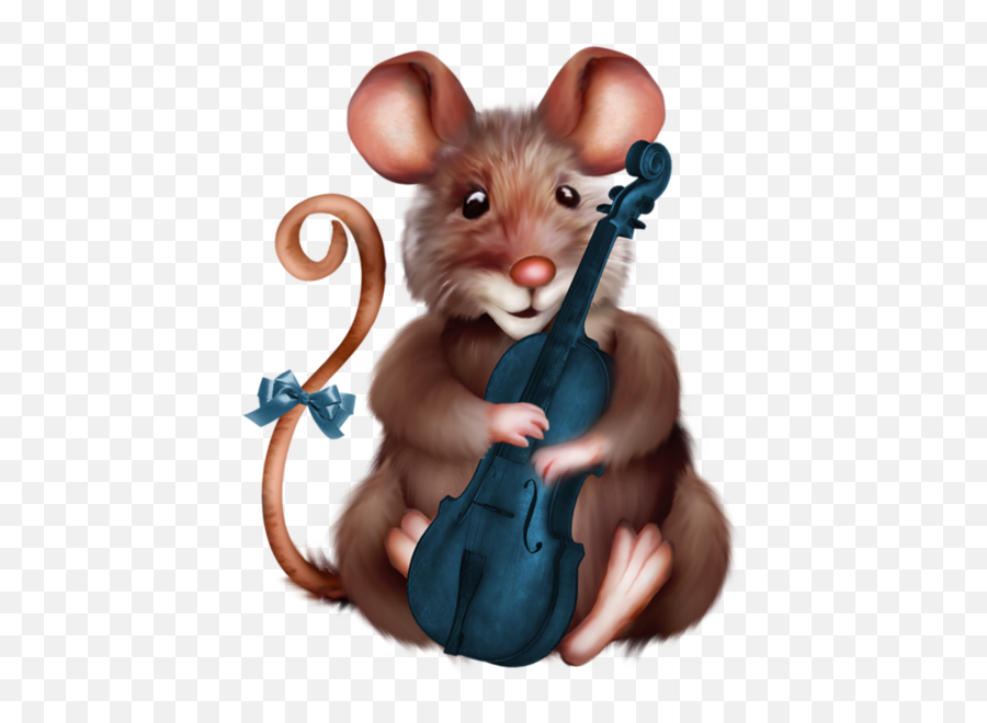 Mouse With Violin Clipart Cartoon Animal Cute - Mouse Playing Violin Clipart Png,Mouse Animal Png