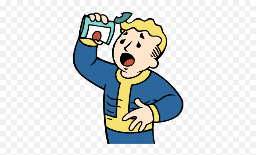 Download Hd Fallout 4 Boy Png Clipart - Vault Boy Eating Png,Vault Boy Transparent