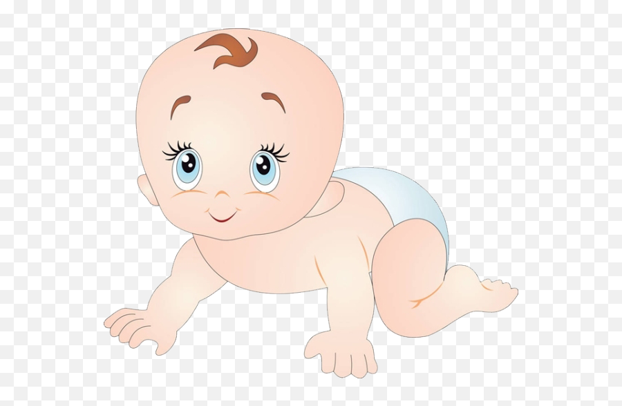 Diaper Crawling Infant Cartoon - Cartoon Baby With Big Eyes Baby Crawling Png,Big Eyes Png