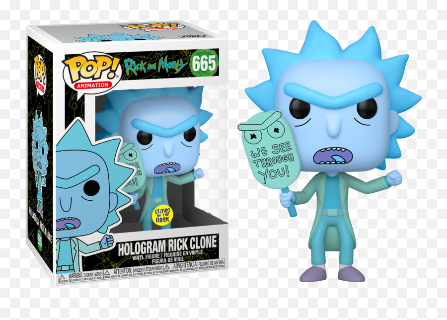 Rick And Morty - Hologram Rick We See Glow In The Dark Pop Vinyl Figure Hologram Rick Clone Funko Pop Png,Rick And Morty Png