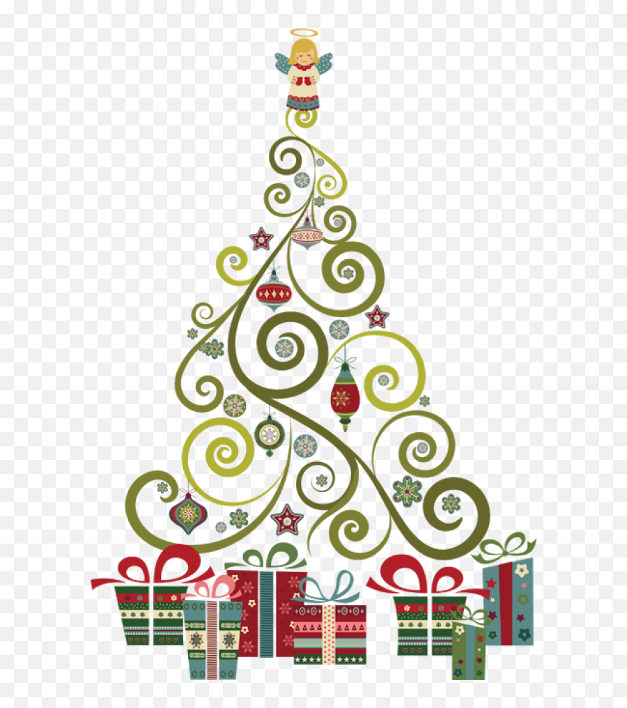 Hd Vintage Christmas Tree Vector - Clipa 1236557 Png Christmas Tree Clip Art,Christmas Tree Vector Png