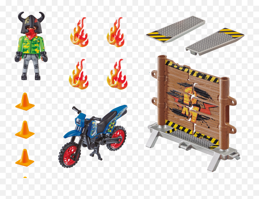Stunt Show Motocross With Fiery Wall - 70553 Playmobil Stunt Png,Stunt Icon