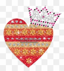 Crown Iron - Transparent Blue Glitter Heart Png,Rhinestone Png