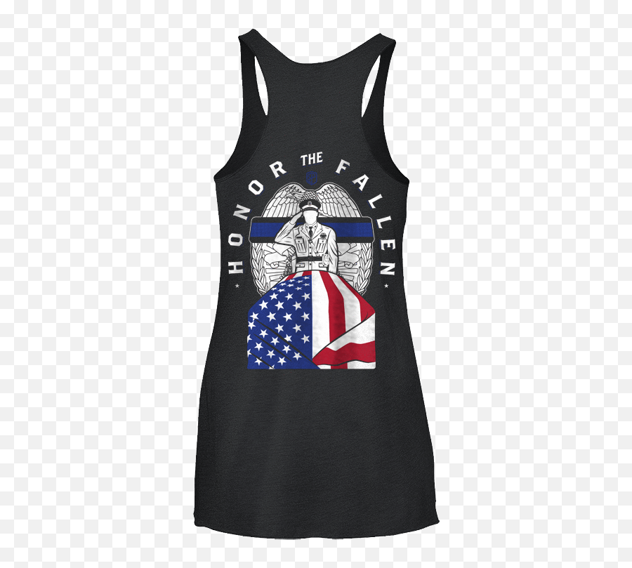 Honor The Fallen Tank Top Thin Blue Line Police Edition - Active Tank Png,Thin Blue Line Png