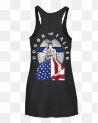 Honor The Fallen Tank Top Thin Blue Line Police Edition - Active Tank Png,Thin Blue Line Png