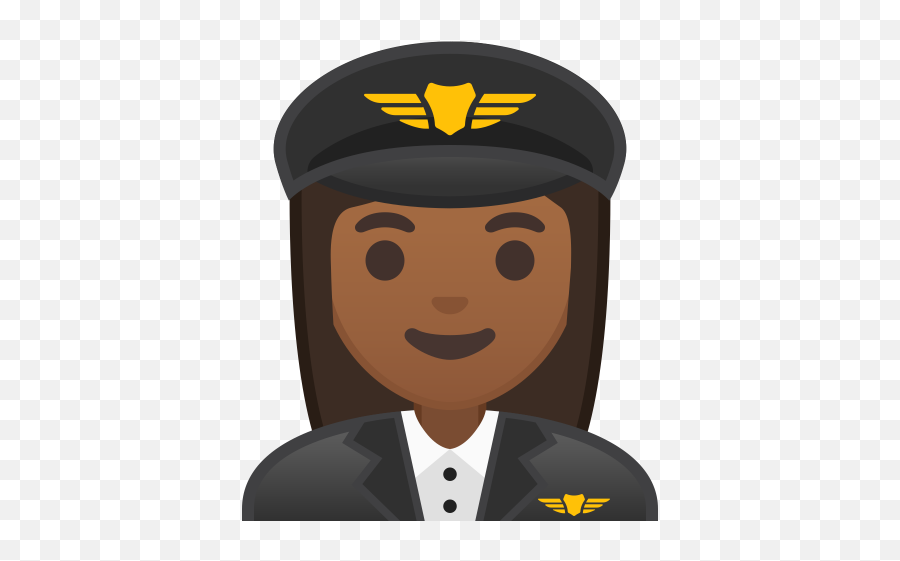 Woman Pilot Medium Dark Skin Tone Icon - Pilot Emoji Png,Pilot Png