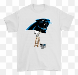 Snoopy Paints The Carolina Panthers Logo Nfl Football Shirts - Hey You Dropped This png