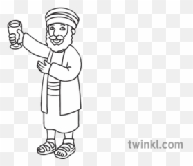 Character Biblical Wedding Host Happy People Open Eyes Bible - Social Distancing Cartoon Black And White Png,Happy People Png