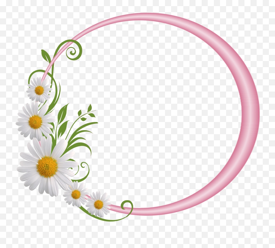 Floral Round Frame Png File - Flower Photo Frame Round Png,Floral Circle Png