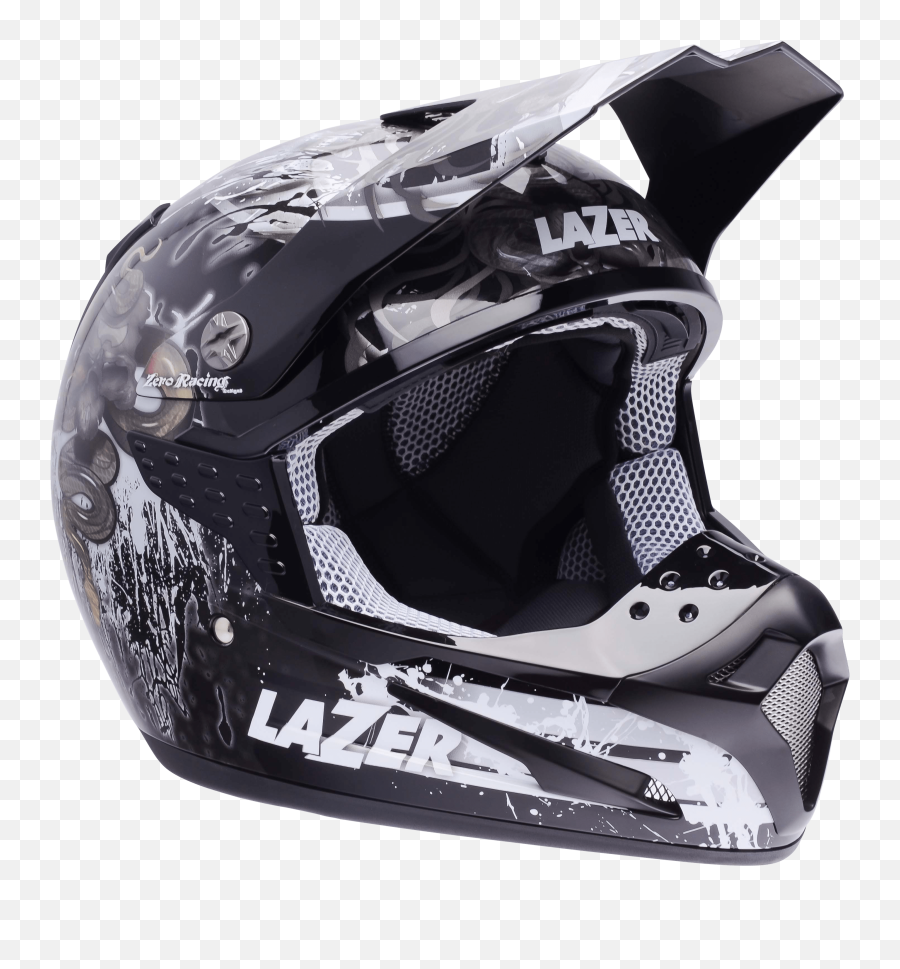 Motorcycle Helmet Lazer Smx Thin Drum Black Grey White - Casco Motos Fondo Transparente Png,Lazer Png