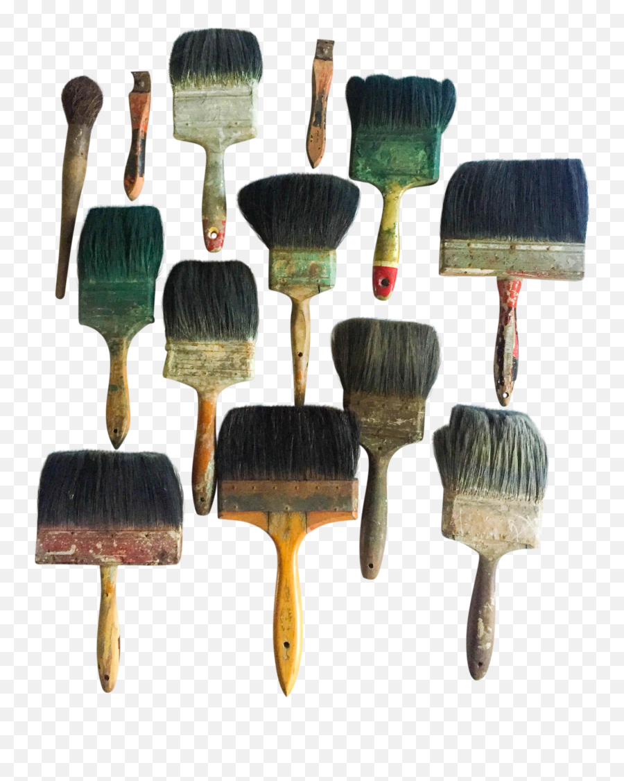 Vintage 1920u0027s - 1930u0027s Folk Art Paint Brushes Set Of 13 Paint Tools Png,Paint Brushes Png