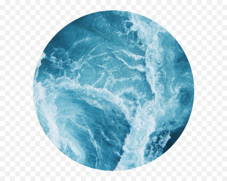 Ocean Waves Circle Sticker By The Legit Ponyboy - Blue Aesthetic Background Ocean Png,Ocean Waves Transparent