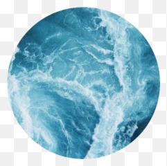 Ocean Waves Circle Sticker By The Legit Ponyboy - Blue Aesthetic Background Ocean png