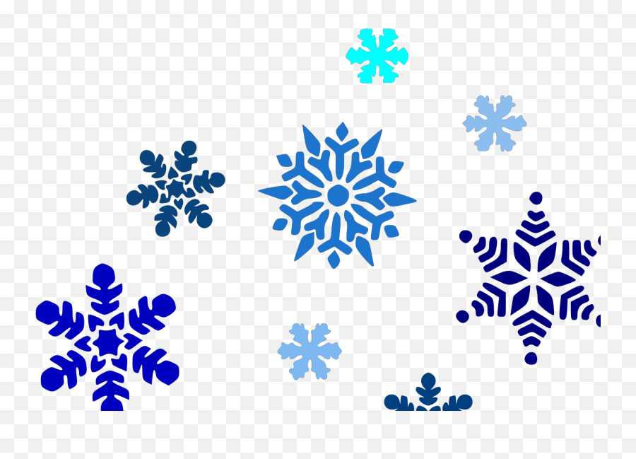 Falling Snowflakes Clipart Black And - Snowflake Clipart Black And White Png,Snowflakes Falling Png
