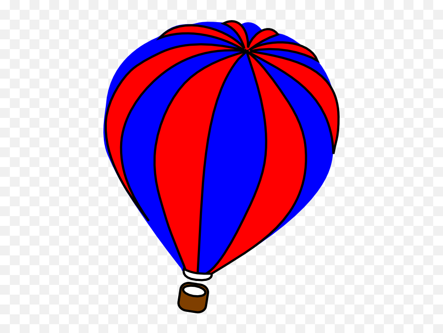 Hot Air Balloon Clipart Black And White Free 4 - Clipartandscrap Hot Air Balloon Blue Red Clipart Png,Hot Air Balloon Transparent