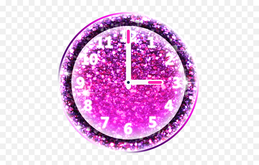 Shiny Clock Widget 2 - Live Wallpaper Wolf Png,Pink Clock Icon