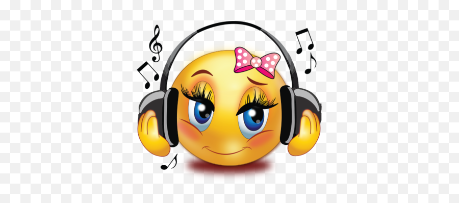 Girl Listen To Music Emoji - Girl Cartun Listening To Music Png,Music Icon Facebook