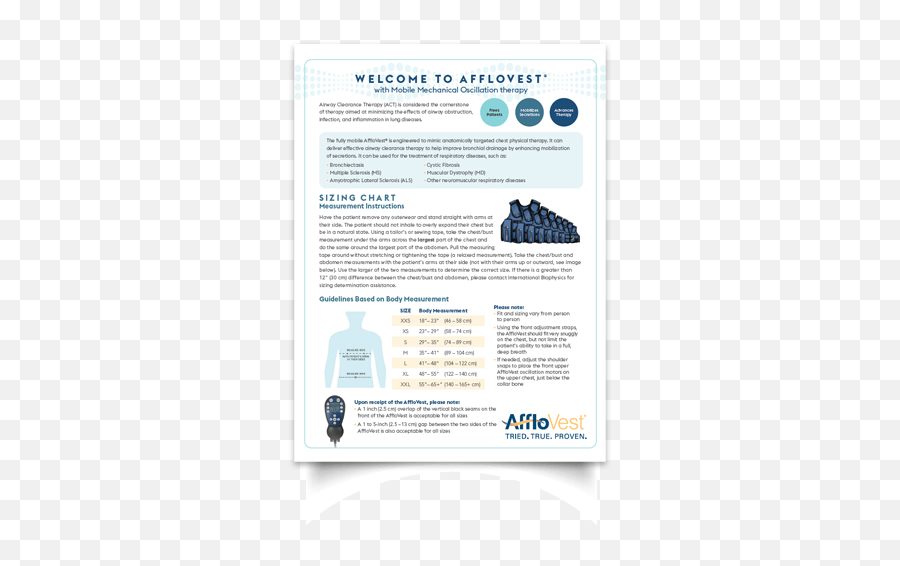 Afflovest Literature Library - Document Png,Icon Vest Size Chart