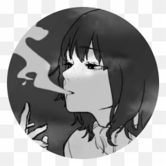 Mtladyu0027s Aesthetic Shop - 74 Wattpad Drawing Anime Girl Smoking Png,Anime Black And White Icon