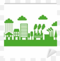 Wall Mural Green City Icon Over White Background Colorful - Green City Icon Png