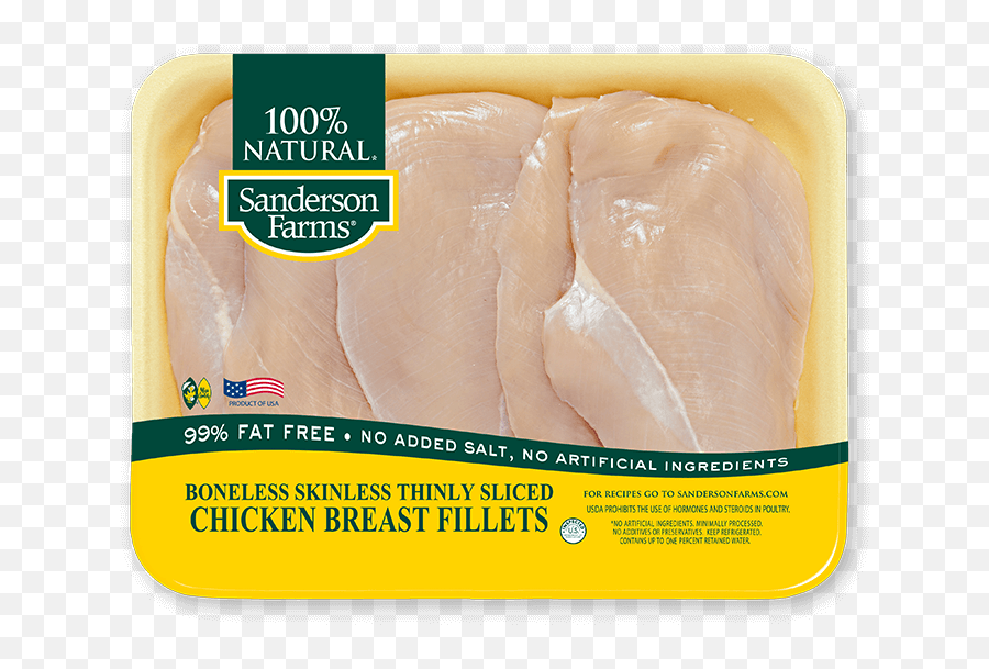 Boneless Skinless Breast Fillets - Boneless Skinless Thin Sliced Chicken Breast Png,Chicken Breast Png