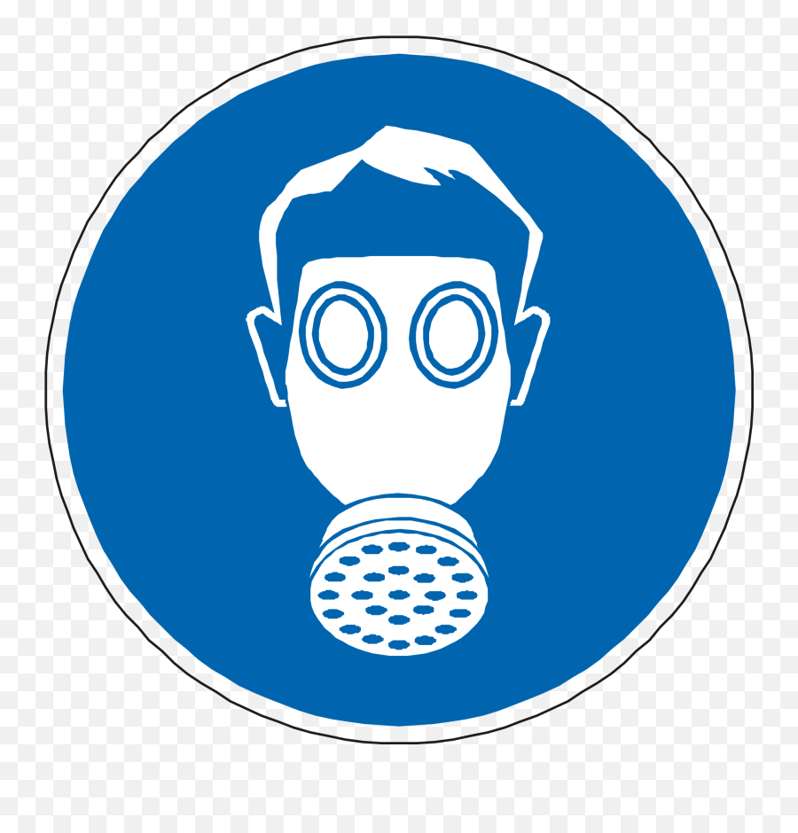 Blue And White Gas Mask Symbol Free Image - Gas Mask Safety Sign Png,Gas Mask Transparent Background