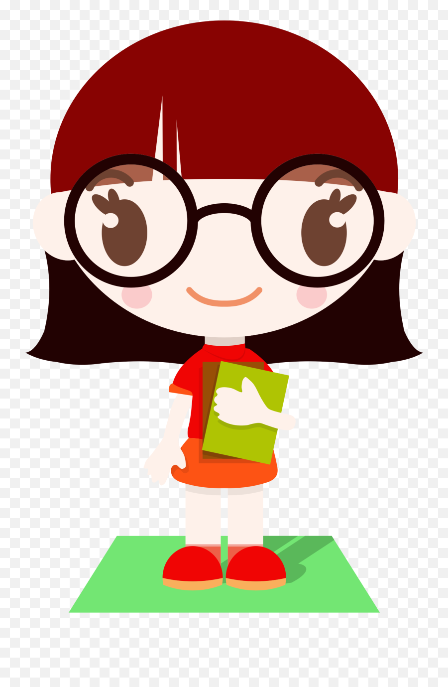 Girl Clipart Glasses - Girl Wearing Glasses Clipart Png,Anime Glasses Png