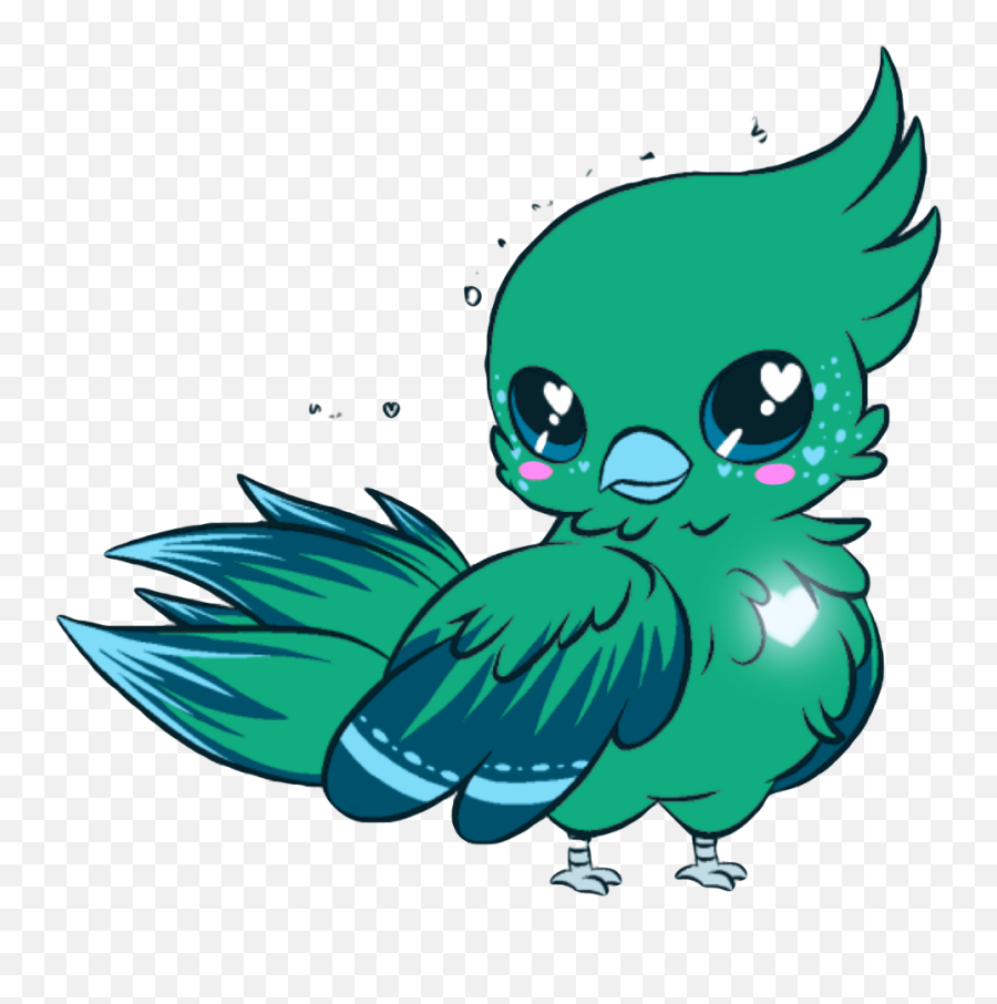 Download Parrot Kawaii Cute Blue Bird Pirate Yellow - Kawaii Cute Bird Drawing Png,Pirate Parrot Png